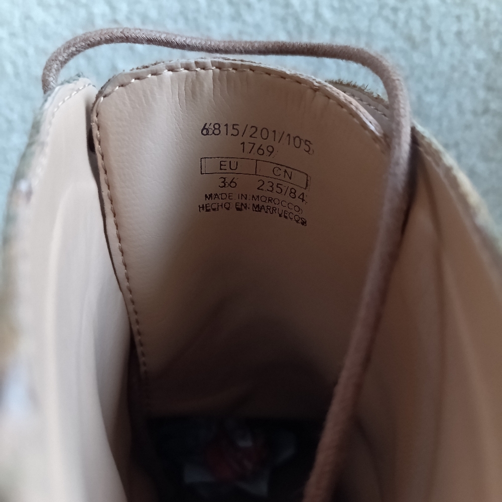Like New Zara Women's Tan Leather Lace Up Ankle Boots - Picture 8 of 12